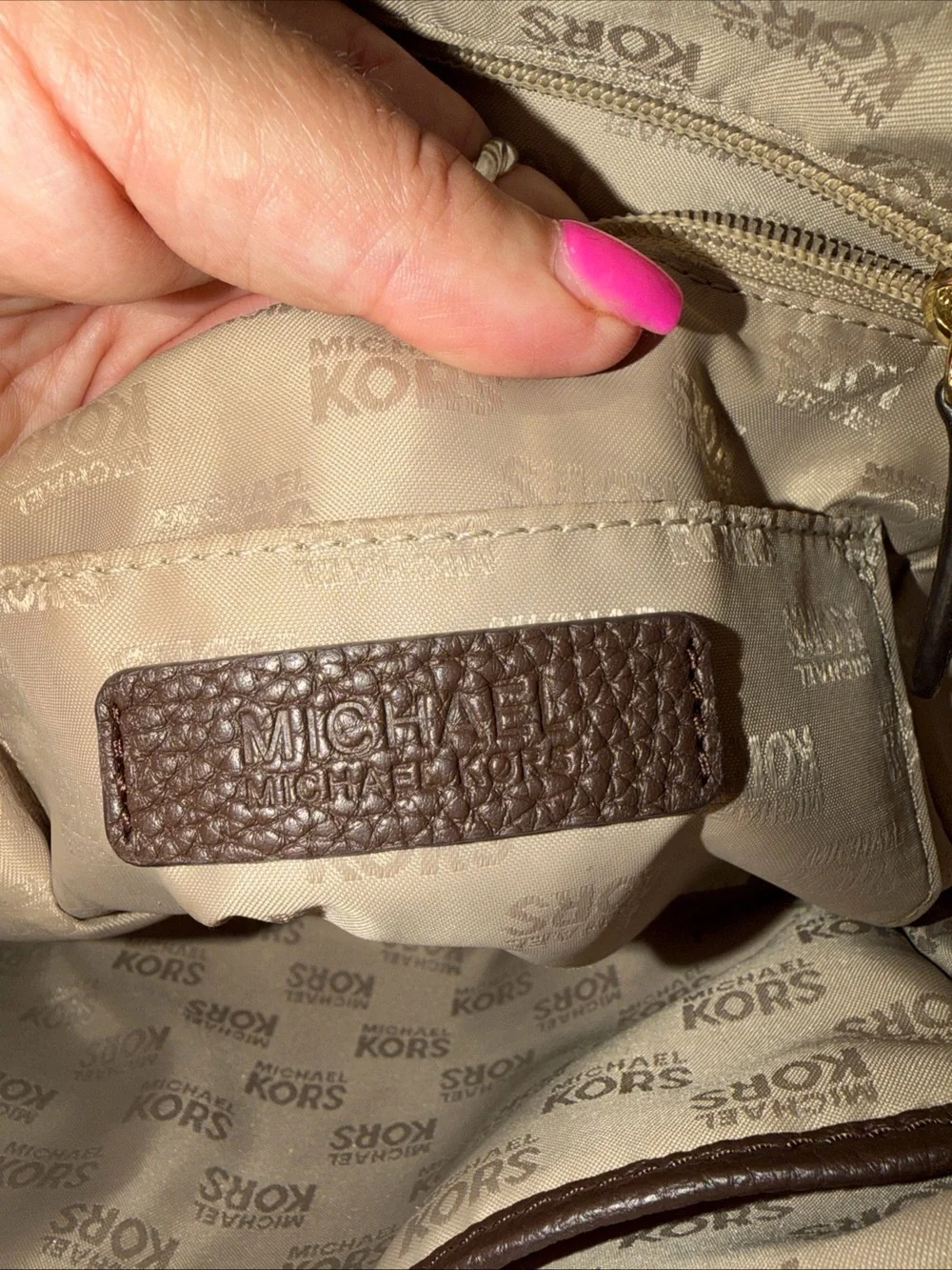 Michael Kors Tan and Brown Logo Tote